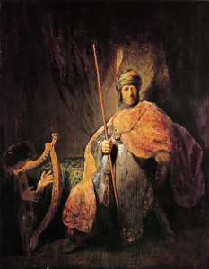 David speelt harp voor Saul
